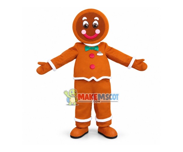 Christmas Frosting Gingerbread Man Mascot Costume Christmas Frosting Gingerbread Man Mascot Costume