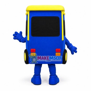 Small Capacity Blue School Bus Mascot Costume Small Capacity Blue School Bus Mascot Costume