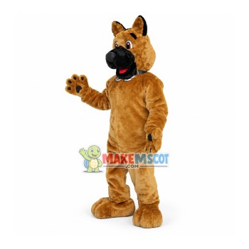 Honest Wolfdog With Silver Collar Mascot Costume Honest Wolfdog With Silver Collar Mascot Costume