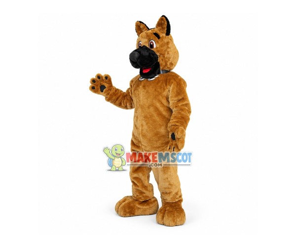 Honest Wolfdog With Silver Collar Mascot Costume
