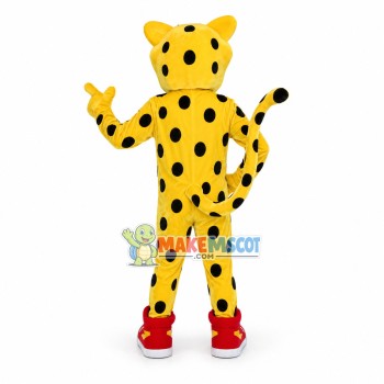 Complacent Sport Yellow Leopard Mascot Costume Complacent Sport Yellow Leopard Mascot Costume