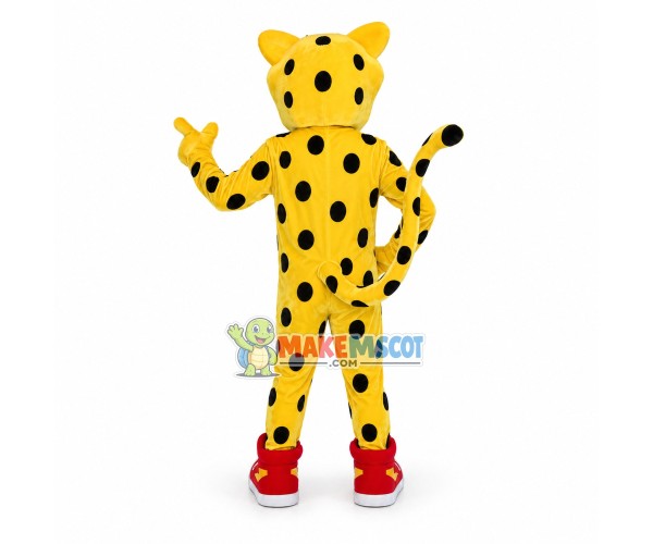 Complacent Sport Yellow Leopard Mascot Costume Complacent Sport Yellow Leopard Mascot Costume