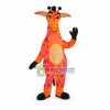 Tall Adult Giraffe With Pink Plaque Mascot Costume