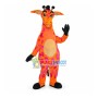 Tall Adult Giraffe With Pink Plaque Mascot Costume