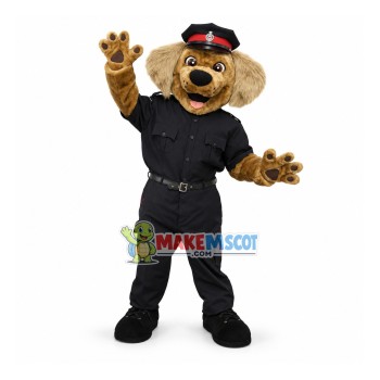 Conscientious Police Officer Dog In Uniform Mascot Costume Conscientious Police Officer Dog In Uniform Mascot Costume
