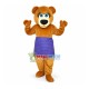 Mother Bear Mascot Costume With Purple Apron Mother Bear Mascot Costume With Purple Apron