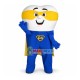 Tooth Superman With Blindfold Mascot Costume Tooth Superman With Blindfold Mascot Costume