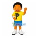 Curly Hair Sport Black Little Boy Mascot Costume