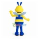 Lifesome Blue Bee With Happy Face Mascot Costume Lifesome Blue Bee With Happy Face Mascot Costume