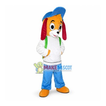 Energetic Student Dog Mascot Costume Energetic Student Dog Mascot Costume