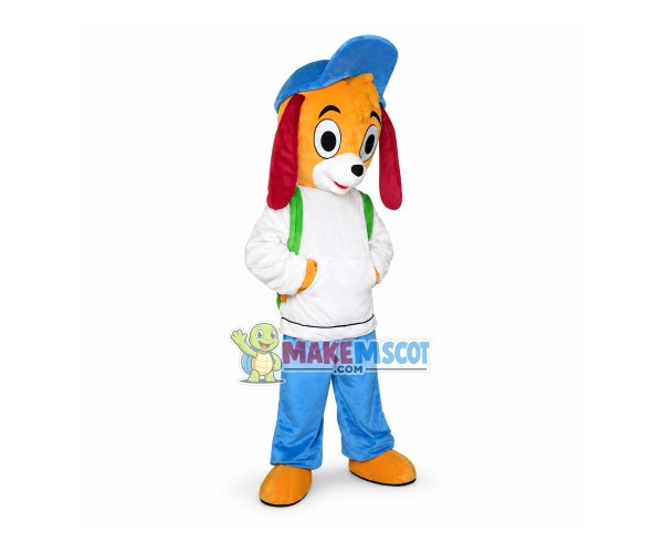 Energetic Student Dog Mascot Costume Energetic Student Dog Mascot Costume