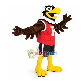 Power Eagle Wearing Red Vest Mascot Costume