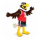 Power Eagle Wearing Red Vest Mascot Costume