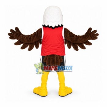 Power Eagle Wearing Red Vest Mascot Costume Power Eagle Wearing Red Vest Mascot Costume