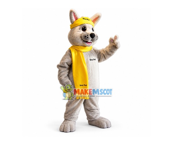 Pet Rabbit With Yellow Scarf Mascot Costume Pet Rabbit With Yellow Scarf Mascot Costume