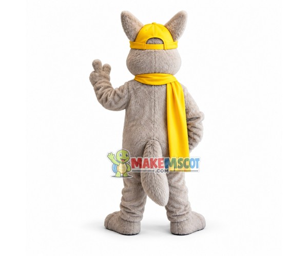 Pet Rabbit With Yellow Scarf Mascot Costume Pet Rabbit With Yellow Scarf Mascot Costume