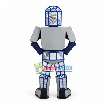 Silver Technical Robot of Digital System Mascot Costume Silver Technical Robot of Digital System Mascot Costume