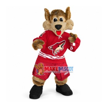 Flexible Furry Brown Wolf Mascot Sport Costume Flexible Furry Brown Wolf Mascot Sport Costume