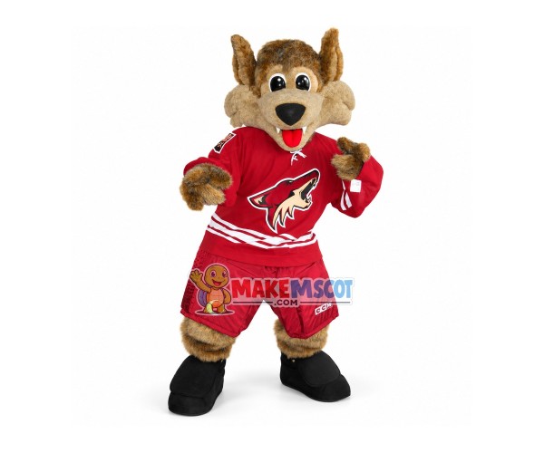 Flexible Furry Brown Wolf Mascot Sport Costume Flexible Furry Brown Wolf Mascot Sport Costume
