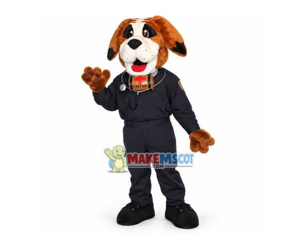 Emergency Doctor Dog In Hospital Mascot Costume Emergency Doctor Dog In Hospital Mascot Costume