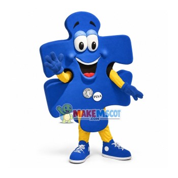 Blue Puzzle Mascot Costume For Lighting Company Blue Puzzle Mascot Costume For Lighting Company