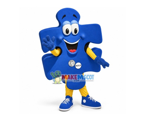 Blue Puzzle Mascot Costume For Lighting Company