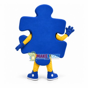 Blue Puzzle Mascot Costume For Lighting Company