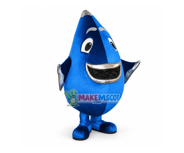 Cartoon Water Drop With Silver Lips Mascot Costume Cartoon Water Drop With Silver Lips Mascot Costume