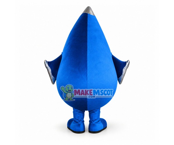 Cartoon Water Drop With Silver Lips Mascot Costume Cartoon Water Drop With Silver Lips Mascot Costume