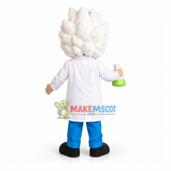 Gray-haired Scientist In The Laboratory Mascot Costume Gray-haired Scientist In The Laboratory Mascot Costume