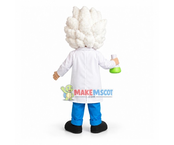 Gray-haired Scientist In The Laboratory Mascot Costume Gray-haired Scientist In The Laboratory Mascot Costume