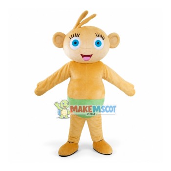 Jolly Monkey In Green Briefs Mascot Costume