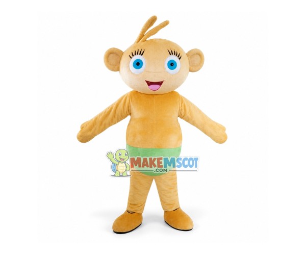 Jolly Monkey In Green Briefs Mascot Costume Jolly Monkey In Green Briefs Mascot Costume
