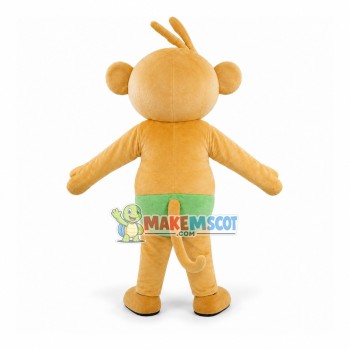 Jolly Monkey In Green Briefs Mascot Costume