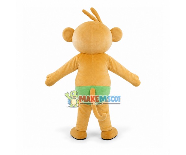 Jolly Monkey In Green Briefs Mascot Costume Jolly Monkey In Green Briefs Mascot Costume