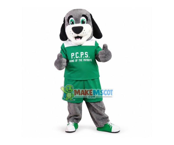 Gray Dog of The Patriot School Mascot Costume Gray Dog of The Patriot School Mascot Costume