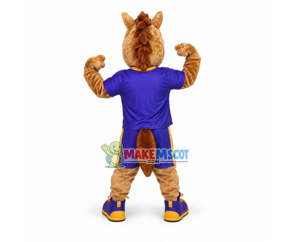 Strong Power Horse With Sport Set Mascot Costume Strong Power Horse With Sport Set Mascot Costume