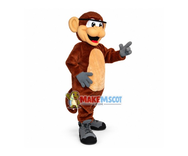 Hyperactive Monkey With Goggles Mascot Costume