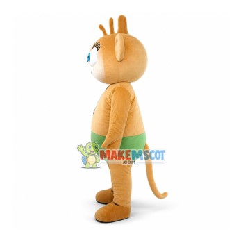 Jolly Monkey In Green Briefs Mascot Costume Jolly Monkey In Green Briefs Mascot Costume