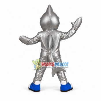 Silver Big Mouth Sea Fish Mascot Costume Silver Big Mouth Sea Fish Mascot Costume