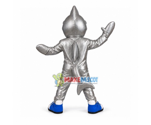 Silver Big Mouth Sea Fish Mascot Costume Silver Big Mouth Sea Fish Mascot Costume
