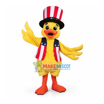 Magician Duck In Amusement Park Mascot Costume
