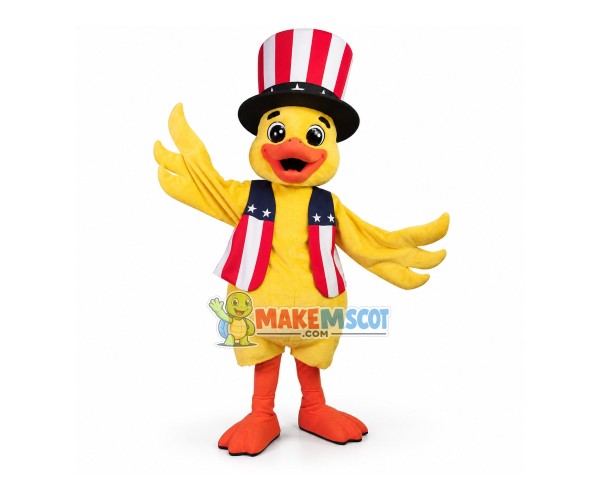 Magician Duck In Amusement Park Mascot Costume Magician Duck In Amusement Park Mascot Costume