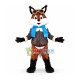 Professional Captain Fox In Leather Jacket Mascot Costume