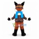 Professional Captain Fox In Leather Jacket Mascot Costume