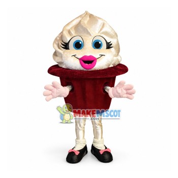 Chocolate Cone Ice Cream Mascot Cartoon Costume Chocolate Cone Ice Cream Mascot Cartoon Costume