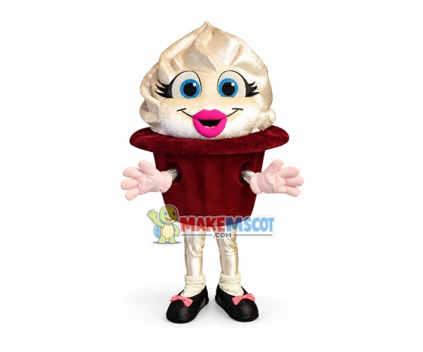 Chocolate Cone Ice Cream Mascot Cartoon Costume Chocolate Cone Ice Cream Mascot Cartoon Costume