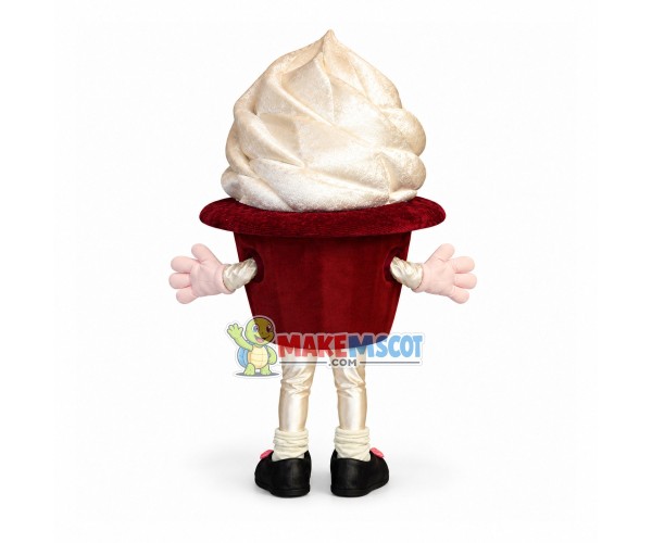 Chocolate Cone Ice Cream Mascot Cartoon Costume Chocolate Cone Ice Cream Mascot Cartoon Costume