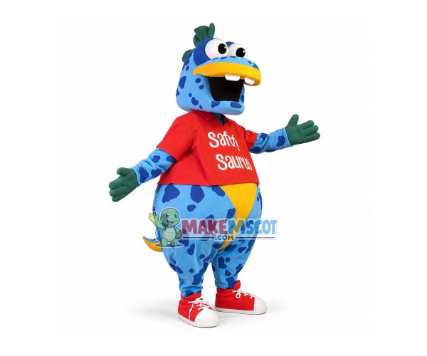 Fancy Cartoon Little Blue Dragon Mascot Costume Fancy Cartoon Little Blue Dragon Mascot Costume