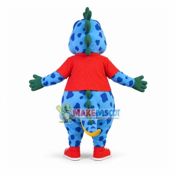 Fancy Cartoon Little Blue Dragon Mascot Costume Fancy Cartoon Little Blue Dragon Mascot Costume
